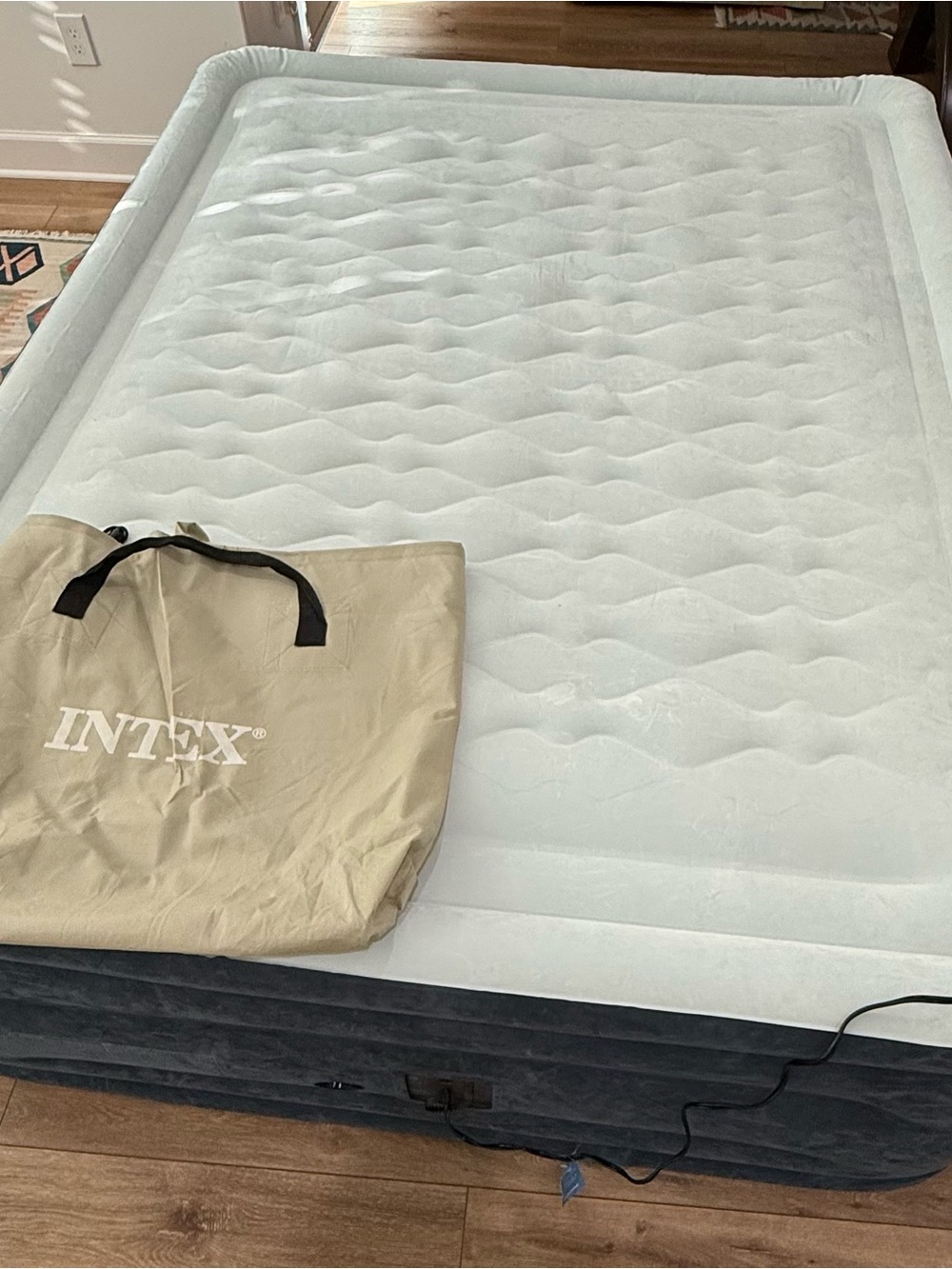 Intex White Inflatable Air Mattress with Carry Bag